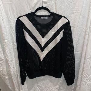 Front row shop net sweater white black size S